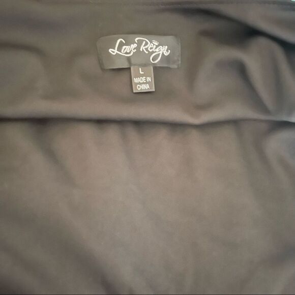 Love Reign Black/Mint Print 3/4 Sleeve Skater Midi Dress; SZ L; BNWT - Picture 10 of 10